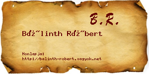 Bálinth Róbert névjegykártya