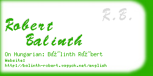 robert balinth business card